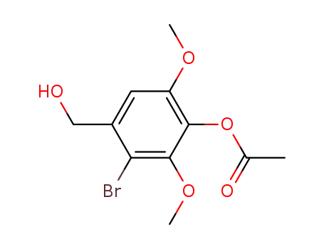Molecular Structure of 848696-42-4 (Benzenemethanol, 4-(acetyloxy)-2-bromo-3,5-dimethoxy-)