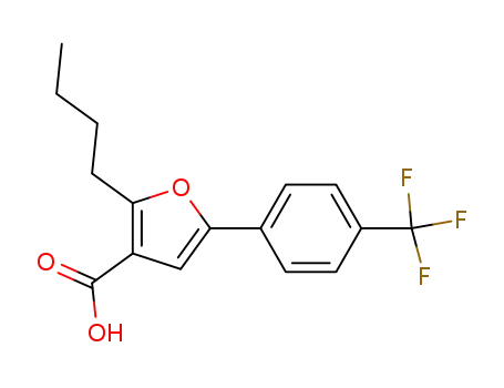 Molecular Structure of 672930-55-1 (3-Furancarboxylic acid, 2-butyl-5-[4-(trifluoromethyl)phenyl]-)