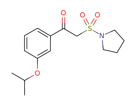 Molecular Structure of 654675-60-2 (Pyrrolidine, 1-[[2-[3-(1-methylethoxy)phenyl]-2-oxoethyl]sulfonyl]-)
