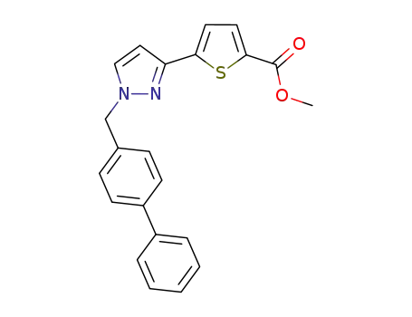 Molecular Structure of 656225-79-5 (2-Thiophenecarboxylic acid,
5-[1-([1,1'-biphenyl]-4-ylmethyl)-1H-pyrazol-3-yl]-, methyl ester)