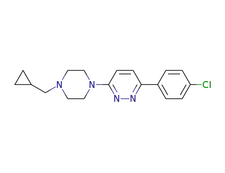 Molecular Structure of 577966-81-5 (Pyridazine, 3-(4-chlorophenyl)-6-[4-(cyclopropylmethyl)-1-piperazinyl]-)