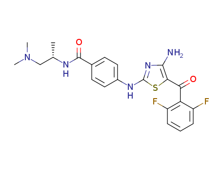 4-{4-amino-5-[(2,6-difluoro-phenyl)-methanoyl]-thiazol-2-ylamino}-N-(2-dimethylamino-1S-methyl-ethyl)-benzamide