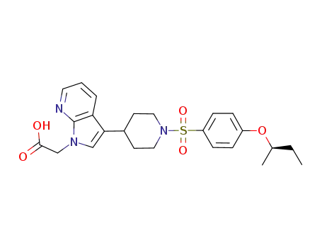 Molecular Structure of 921196-27-2 (1H-Pyrrolo[2,3-b]pyridine-1-acetic acid,
3-[1-[[4-[(1R)-1-methylpropoxy]phenyl]sulfonyl]-4-piperidinyl]-)