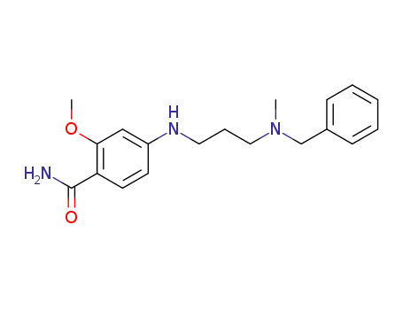 Molecular Structure of 609785-76-4 (Benzamide, 2-methoxy-4-[[3-[methyl(phenylmethyl)amino]propyl]amino]-)