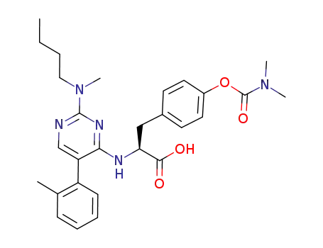 Molecular Structure of 285139-45-9 (L-Tyrosine, N-[2-(butylmethylamino)-5-(2-methylphenyl)-4-pyrimidinyl]-,
dimethylcarbamate (ester))