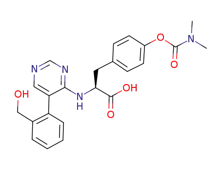 Molecular Structure of 285140-31-0 (L-Tyrosine, N-[5-[2-(hydroxymethyl)phenyl]-4-pyrimidinyl]-,
4-(dimethylcarbamate))