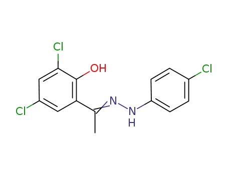 Molecular Structure of 625825-15-2 (Ethanone, 1-(3,5-dichloro-2-hydroxyphenyl)-, (4-chlorophenyl)hydrazone)