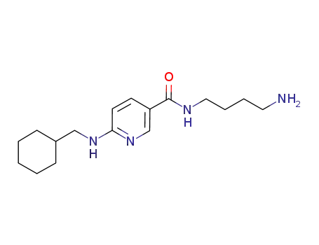 Molecular Structure of 878011-30-4 (3-Pyridinecarboxamide, N-(4-aminobutyl)-6-[(cyclohexylmethyl)amino]-)
