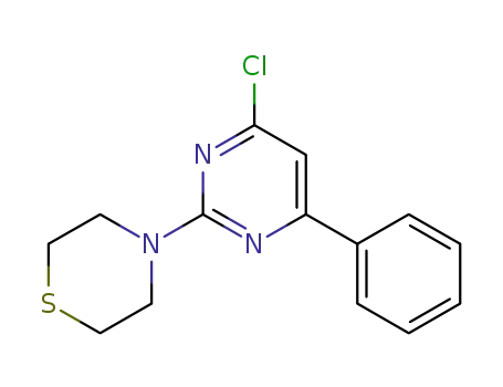 Molecular Structure of 56032-09-8 (Thiomorpholine, 4-(4-chloro-6-phenyl-2-pyrimidinyl)-)