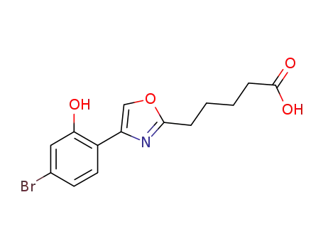 Molecular Structure of 847265-44-5 (2-Oxazolepentanoic acid, 4-(4-bromo-2-hydroxyphenyl)-)