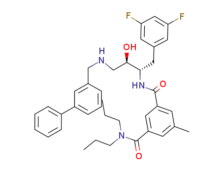 Molecular Structure of 388063-45-4 (1,3-Benzenedicarboxamide,
N'-[(1S,2R)-3-[([1,1'-biphenyl]-3-ylmethyl)amino]-1-[(3,5-difluorophenyl)
methyl]-2-hydroxypropyl]-5-methyl-N,N-dipropyl-)