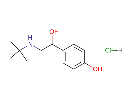 Molecular Structure of 112337-52-7 (Benzenemethanol, a-[[(1,1-dimethylethyl)amino]methyl]-4-hydroxy-,
hydrochloride)
