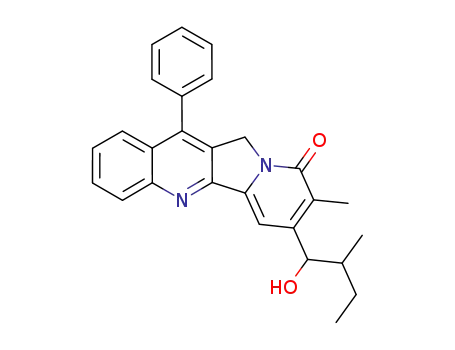 Molecular Structure of 596804-73-8 (Indolizino[1,2-b]quinolin-9(11H)-one,
7-(1-hydroxy-2-methylbutyl)-8-methyl-12-phenyl-)