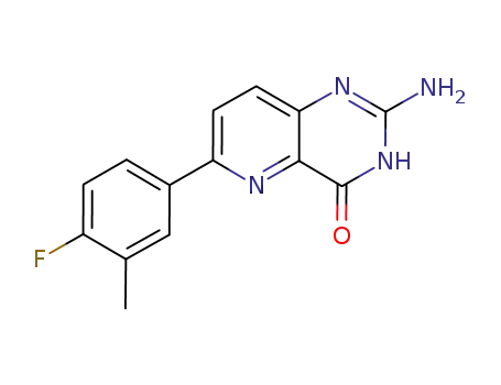 Molecular Structure of 897360-83-7 (Pyrido[3,2-d]pyrimidin-4(1H)-one, 2-amino-6-(4-fluoro-3-methylphenyl)-)