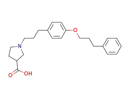 Molecular Structure of 847579-10-6 (3-Pyrrolidinecarboxylic acid, 1-[3-[4-(3-phenylpropoxy)phenyl]propyl]-)