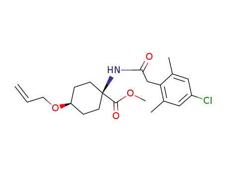 Molecular Structure of 668460-28-4 (Cyclohexanecarboxylic acid,
1-[[(4-chloro-2,6-dimethylphenyl)acetyl]amino]-4-(2-propenyloxy)-,
methyl ester, cis-)