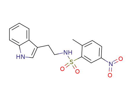 Molecular Structure of 880139-05-9 (Benzenesulfonamide, N-[2-(1H-indol-3-yl)ethyl]-2-methyl-5-nitro-)