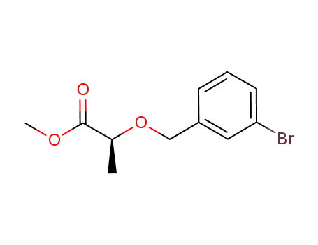 Molecular Structure of 840503-29-9 (Propanoic acid, 2-[(3-bromophenyl)methoxy]-, methyl ester, (2S)-)