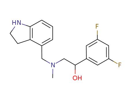 Molecular Structure of 389845-69-6 (Benzenemethanol,
a-[[[(2,3-dihydro-1H-indol-4-yl)methyl]methylamino]methyl]-3,5-difluoro-)