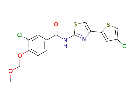 Molecular Structure of 832087-92-0 (Benzamide,
3-chloro-N-[4-(4-chloro-2-thienyl)-2-thiazolyl]-4-(methoxymethoxy)-)