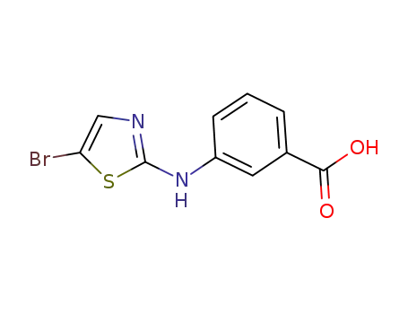 Molecular Structure of 923947-25-5 (Benzoic acid, 3-[(5-bromo-2-thiazolyl)amino]-)