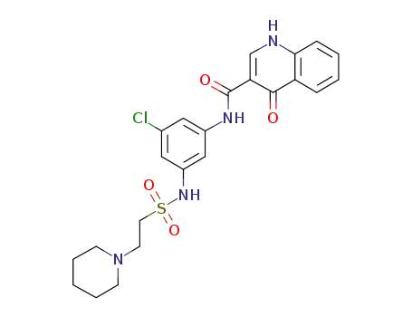 Molecular Structure of 873051-49-1 (3-Quinolinecarboxamide,
N-[3-chloro-5-[[[2-(1-piperidinyl)ethyl]sulfonyl]amino]phenyl]-1,4-dihydro-
4-oxo-)