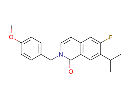 Molecular Structure of 923022-59-7 (1(2H)-Isoquinolinone,
6-fluoro-2-[(4-methoxyphenyl)methyl]-7-(1-methylethyl)-)