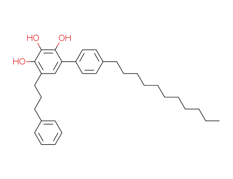 Molecular Structure of 877877-07-1 ([1,1'-Biphenyl]-2,3,4-triol, 5-(3-phenylpropyl)-4'-undecyl-)