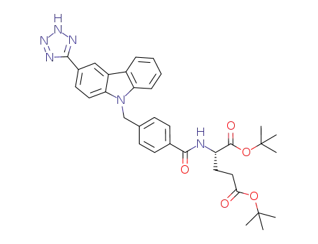 Molecular Structure of 720695-96-5 (L-Glutamic acid,
N-[4-[[3-(1H-tetrazol-5-yl)-9H-carbazol-9-yl]methyl]benzoyl]-,
bis(1,1-dimethylethyl) ester)