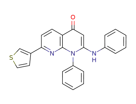 1,8-Naphthyridin-4(1H)-one, 1-phenyl-2-(phenylamino)-7-(3-thienyl)-