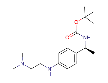 Molecular Structure of 878805-10-8 (Carbamic acid, [(1S)-1-[4-[[2-(dimethylamino)ethyl]amino]phenyl]ethyl]-,
1,1-dimethylethyl ester)