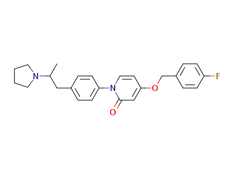 Molecular Structure of 927892-70-4 (2(1H)-Pyridinone,
4-[(4-fluorophenyl)methoxy]-1-[4-[2-(1-pyrrolidinyl)propyl]phenyl]-)
