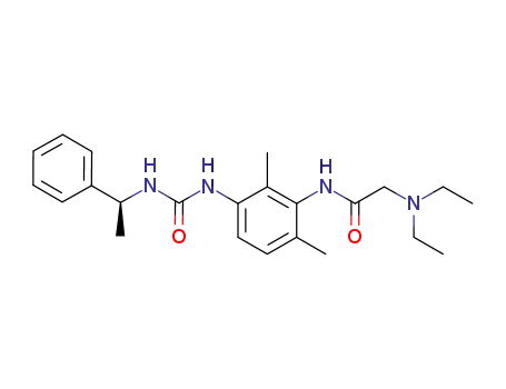 Molecular Structure of 848441-60-1 (Acetamide,
2-(diethylamino)-N-[2,6-dimethyl-3-[[[[(1S)-1-phenylethyl]amino]carbonyl
]amino]phenyl]-)