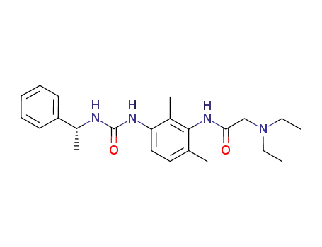 Molecular Structure of 848441-61-2 (Acetamide,
2-(diethylamino)-N-[2,6-dimethyl-3-[[[[(1R)-1-phenylethyl]amino]carbonyl
]amino]phenyl]-)