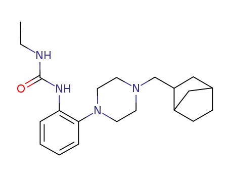 Molecular Structure of 849503-47-5 (Urea,
N-[2-[4-(bicyclo[2.2.1]hept-2-ylmethyl)-1-piperazinyl]phenyl]-N'-ethyl-)