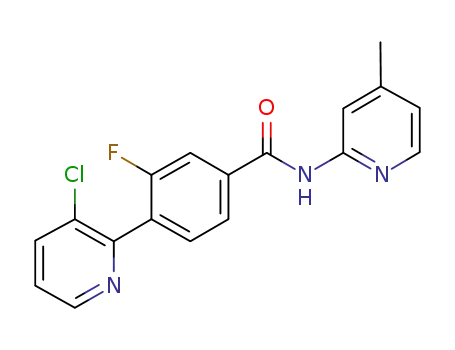Molecular Structure of 849755-07-3 (Benzamide, 4-(3-chloro-2-pyridinyl)-3-fluoro-N-(4-methyl-2-pyridinyl)-)