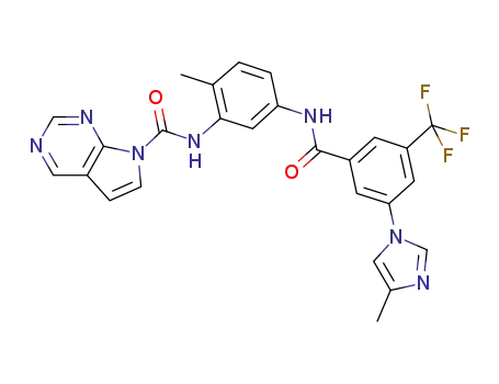 Molecular Structure of 851319-50-1 (7H-Pyrrolo[2,3-d]pyrimidine-7-carboxamide,
N-[2-methyl-5-[[3-(4-methyl-1H-imidazol-1-yl)-5-(trifluoromethyl)benzoyl]
amino]phenyl]-)