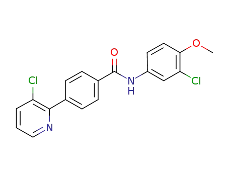Molecular Structure of 849753-77-1 (Benzamide, N-(3-chloro-4-methoxyphenyl)-4-(3-chloro-2-pyridinyl)-)