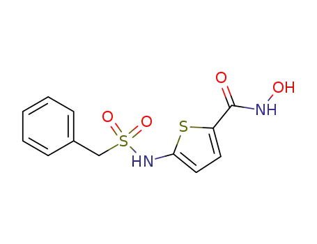 Molecular Structure of 850075-21-7 (2-Thiophenecarboxamide, N-hydroxy-5-[[(phenylmethyl)sulfonyl]amino]-)