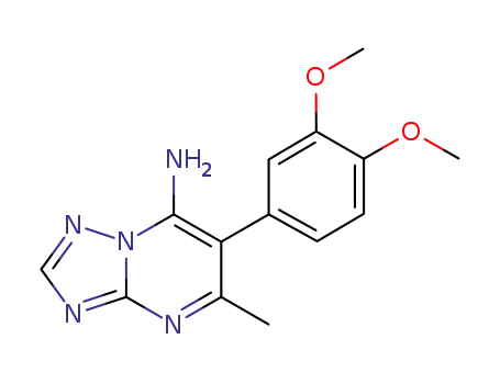 Molecular Structure of 922187-02-8 ([1,2,4]Triazolo[1,5-a]pyrimidin-7-amine,
6-(3,4-dimethoxyphenyl)-5-methyl-)