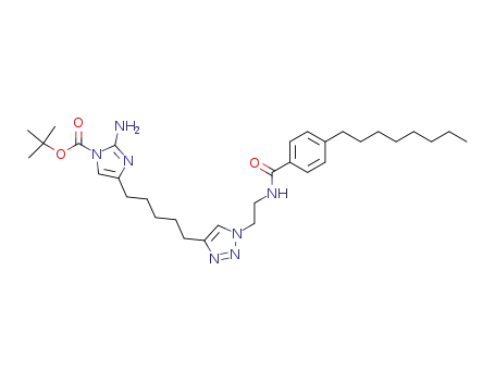 tert-butyl 2-amino-4-(5-(1-(2-(4-octylbenzamido)ethyl)-1H-1,2,3-triazol-4-yl)pentyl)-1H-imidazole-1-carboxylate