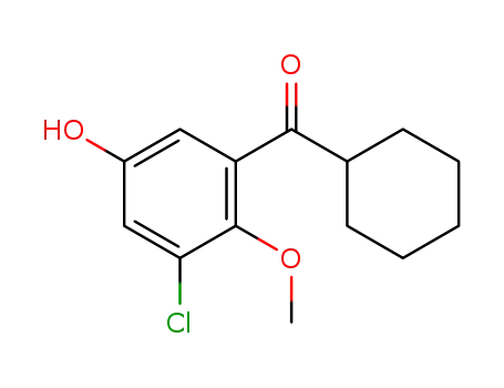 Molecular Structure of 918311-01-0 (Methanone, (3-chloro-5-hydroxy-2-methoxyphenyl)cyclohexyl-)