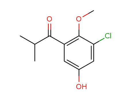 Molecular Structure of 918310-99-3 (1-Propanone, 1-(3-chloro-5-hydroxy-2-methoxyphenyl)-2-methyl-)