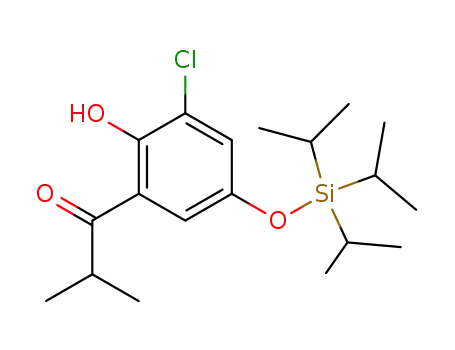 Molecular Structure of 918310-92-6 (1-Propanone,
1-[3-chloro-2-hydroxy-5-[[tris(1-methylethyl)silyl]oxy]phenyl]-2-methyl-)