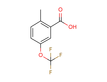 Molecular Structure of 195622-41-4 (2-Methyl-5-(trifluoroMethoxy)benzoic acid, 97%)