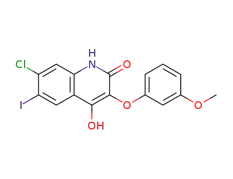 Molecular Structure of 1398341-30-4 (7-chloro-4-hydroxy-6-iodo-3-(3-methoxyphenoxy)quinolin-2(1H)-one)