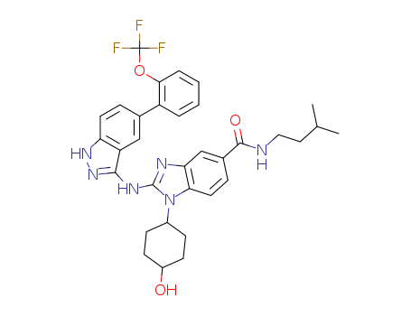 1-(4-Hydroxycyclohexyl)-2-[[5-(2-trifluoromethoxyphenyl)-1H-indazol-3-yl]amino]-1H-benzimidazole-5-carboxylic acid (3-methylbutyl)amide