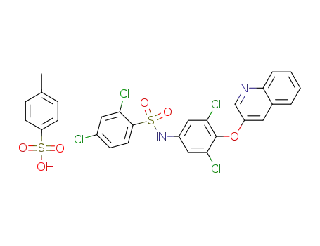 C<sub>7</sub>H<sub>8</sub>O<sub>3</sub>S*C<sub>21</sub>H<sub>12</sub>Cl<sub>4</sub>N<sub>2</sub>O<sub>3</sub>S