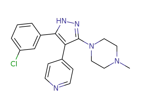 1-[5-(3-chlorophenyl)-4-(4-pyridinyl)-1H-pyrazol-3-yl]-4-methylpiperazine
