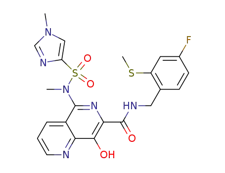 N-[4-fluoro-2-(methylthio)benzyl]-8-hydroxy-5-{methyl[(1-methyl-1H-imidazol-4-yl)sulfonyl]amino}-1,6-naphthyridine-7-carboxamide